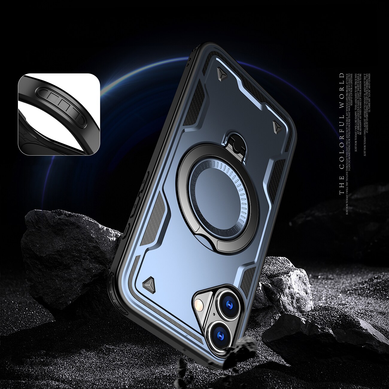 Hybrid Armor Trendy Etui med MagSafe til iPhone 16 Plus - Blå