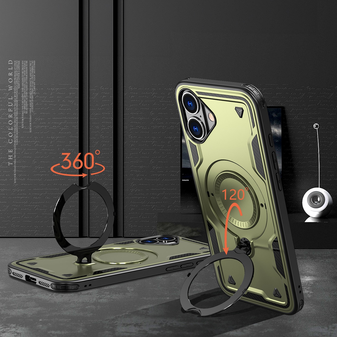 Hybrid Armor Trendy Etui med MagSafe til iPhone 16 Plus - Grøn