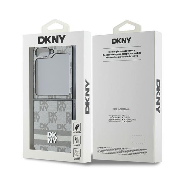 DKNY Ternet Mønster Trykt Striber Etui til Samsung Galaxy Z Flip 6 - Beige
