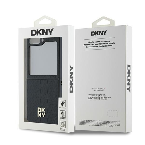 DKNY Repeat Pattern Stack Logo Case til Samsung Galaxy Z Flip6 - Sort