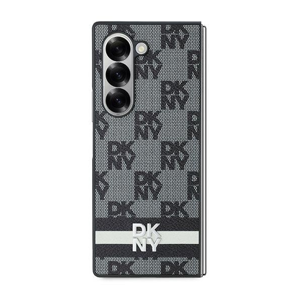 DKNY Checkered Pattern Printed Stripes etui til Samsung Galaxy Z Fold 6 - sort