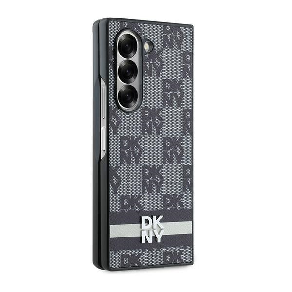 DKNY Checkered Pattern Printed Stripes etui til Samsung Galaxy Z Fold 6 - sort