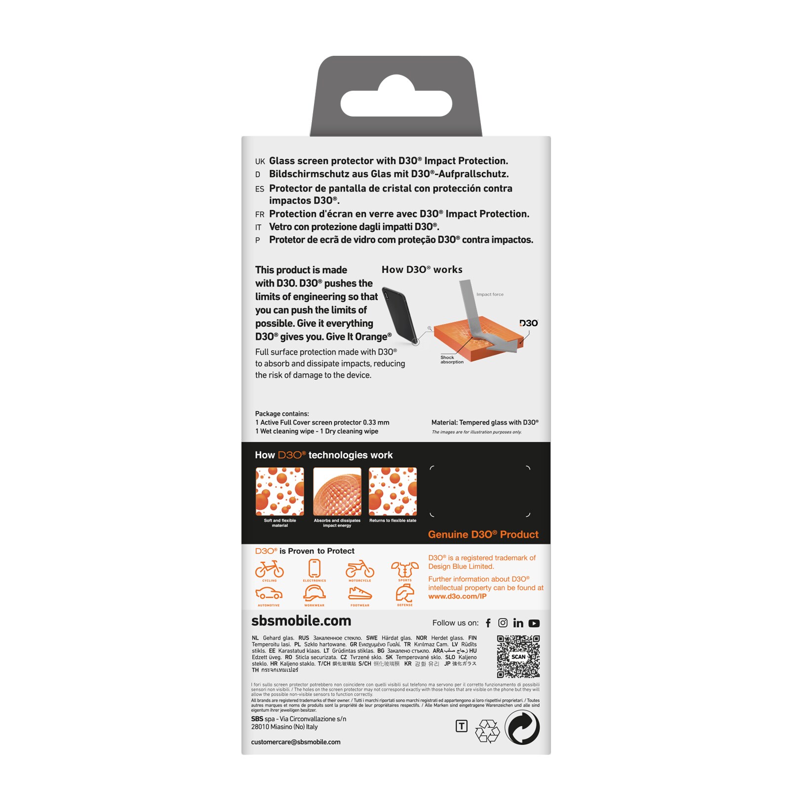 SBS Extreme Mag D3O MagSafe-etui til iPhone 16 Plus - Transparent