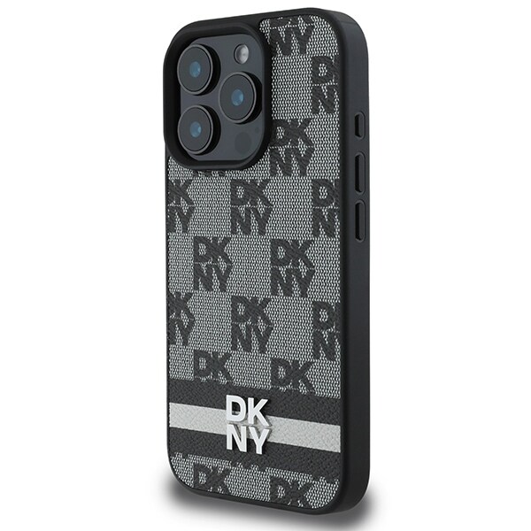 DKNY Ternet mønster & trykte striber Etui til iPhone 16 Pro - Sort