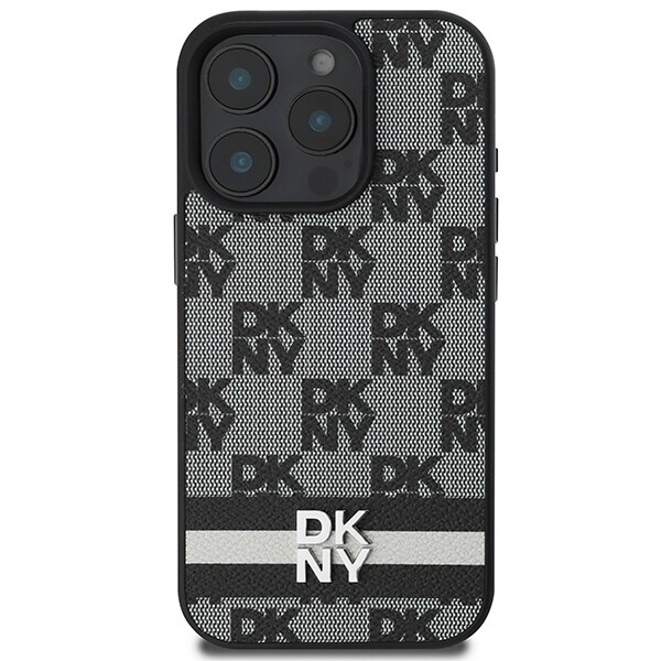 DKNY Ternet mønster & trykte striber Etui til iPhone 16 Pro - Sort