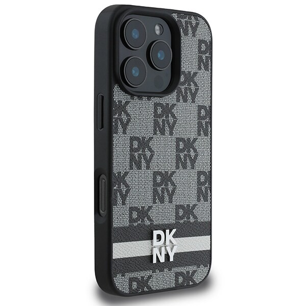 DKNY Ternet mønster & trykte striber Etui til iPhone 16 Pro - Sort