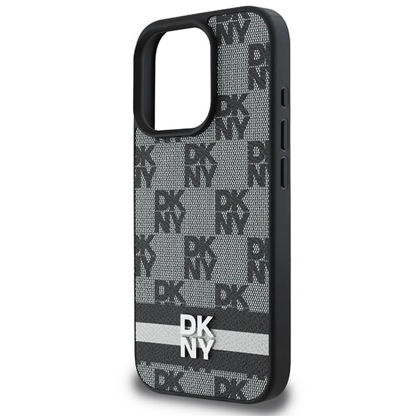 DKNY Ternet mønster & trykte striber Etui til iPhone 16 Pro - Sort
