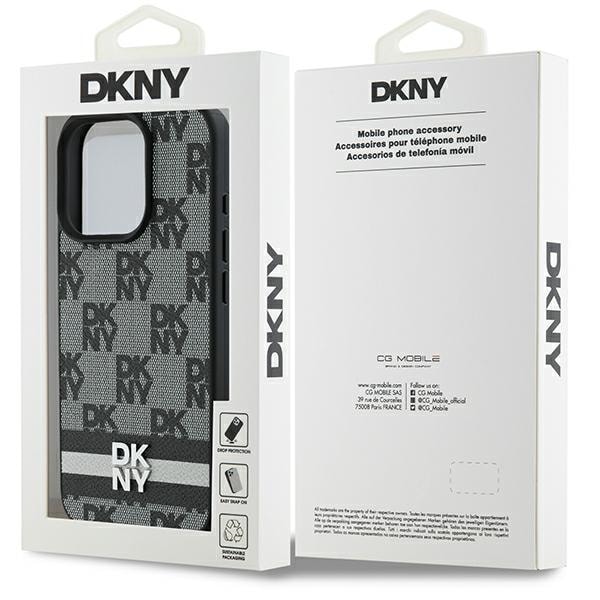 DKNY Ternet mønster & trykte striber Etui til iPhone 16 Pro - Sort