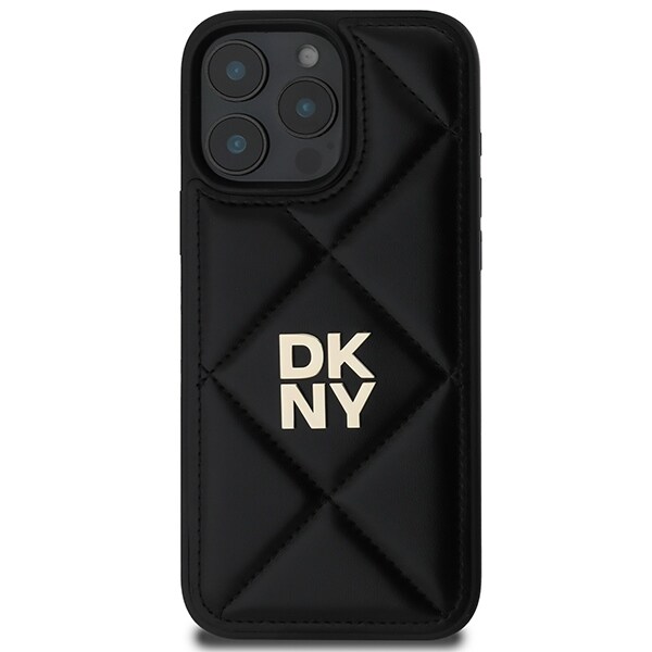 DKNY Quilted Stack Logo iPhone 16 Pro taske - sort