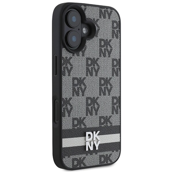 DKNY Ternet mønster & trykte striber iPhone 16 Etui - Sort