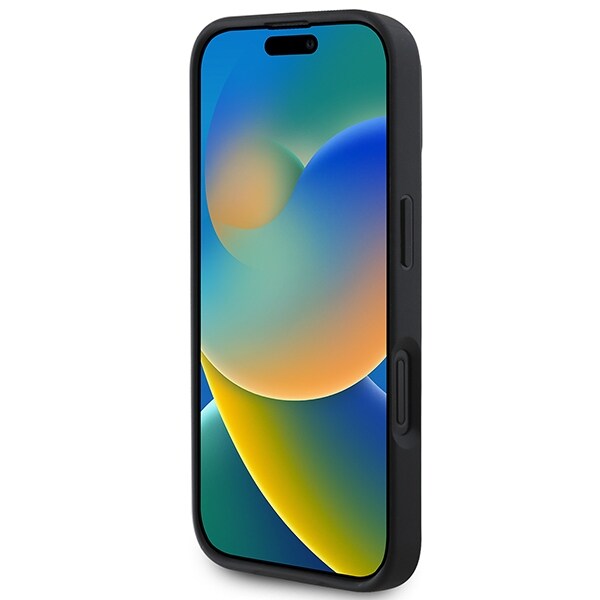DKNY Ternet mønster & trykte striber iPhone 16 Etui - Sort
