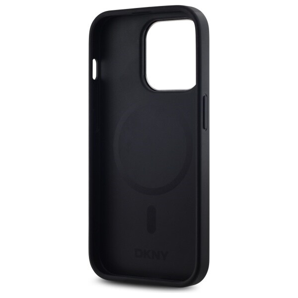 DKNY MagSafe iPhone 14 Pro-etui med almindeligt logo - sort