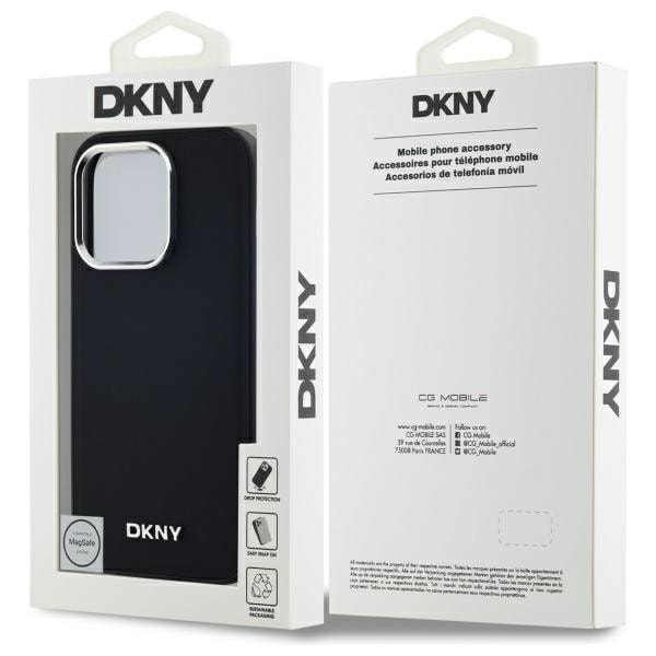 DKNY MagSafe iPhone 14 Pro-etui med almindeligt logo - sort