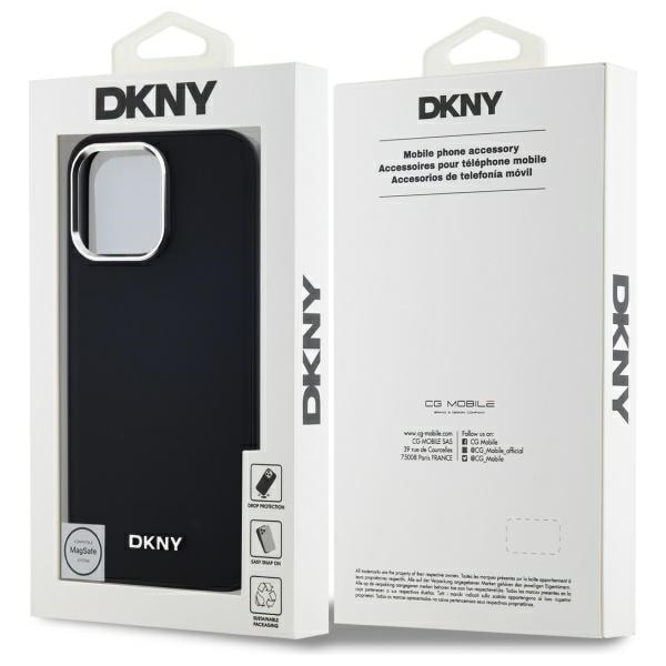 DKNY MagSafe iPhone 14 Pro Max-etui med almindeligt logo - sort