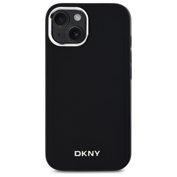 DKNY Plain Logo MagSafe iPhone 15 Plus-etui - Sort