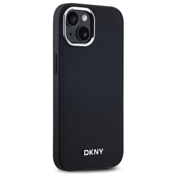 DKNY Plain Logo MagSafe iPhone 15 Plus-etui - Sort