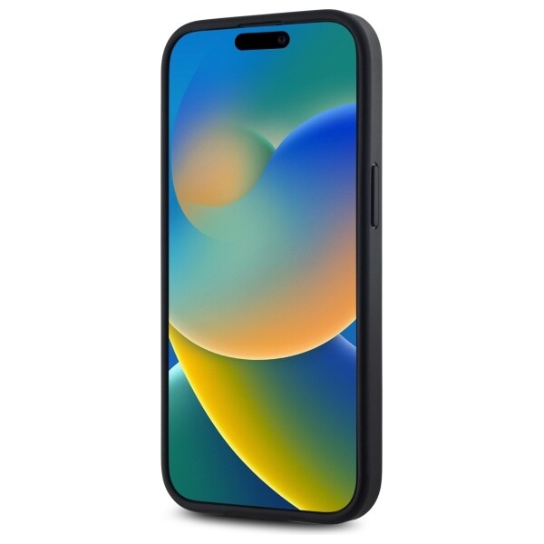 DKNY MagSafe iPhone 15-etui med almindeligt logo - sort