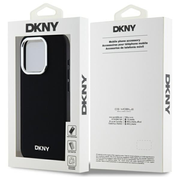DKNY MagSafe iPhone 15 Pro Max-etui med almindeligt logo - sort