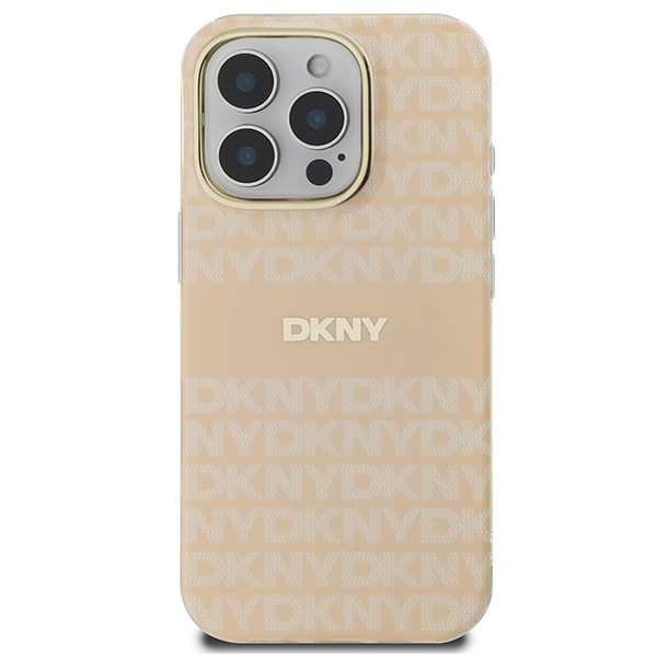 DKNY Repeat Texture Pattern & Stripe MagSafe iPhone 16 Pro-etui - Pink