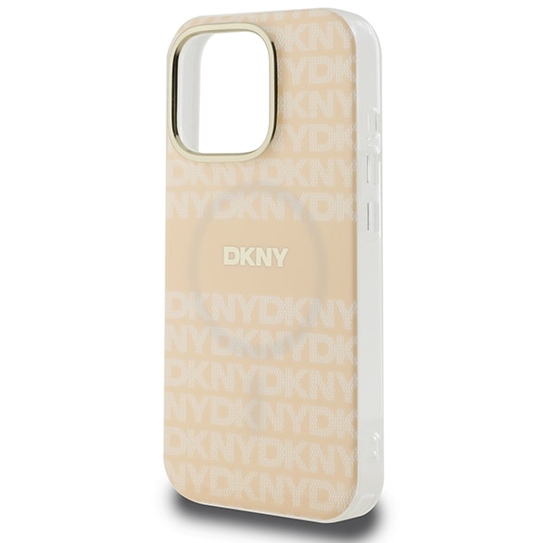 DKNY Repeat Texture Pattern & Stripe MagSafe iPhone 16 Pro-etui - Pink