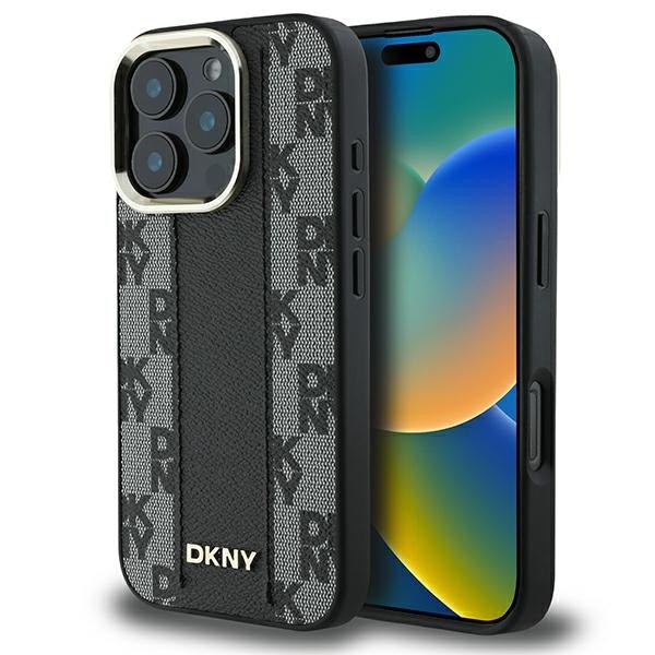 DKNY ternet mønster Magsafe iPhone 16 Pro-etui - sort