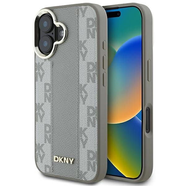 DKNY ternet mønster Magsafe iPhone 16 etui - Beige