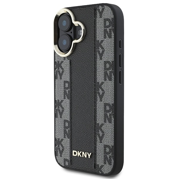 DKNY ternet mønster Magsafe iPhone 16 etui - sort