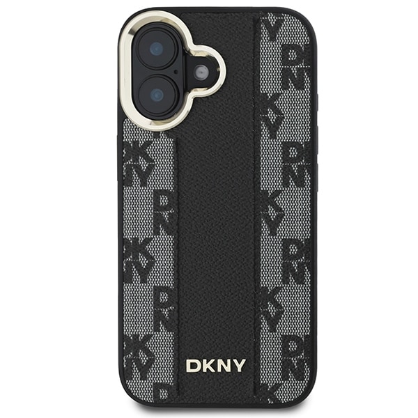 DKNY ternet mønster Magsafe iPhone 16 etui - sort