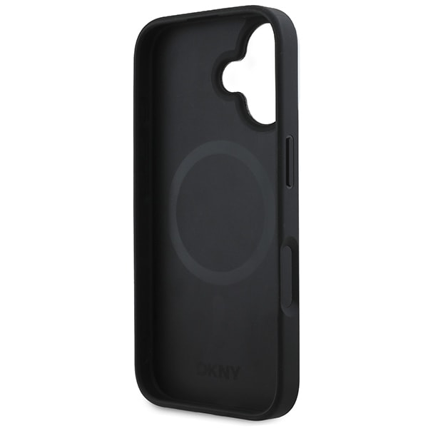 DKNY ternet mønster Magsafe iPhone 16 etui - sort