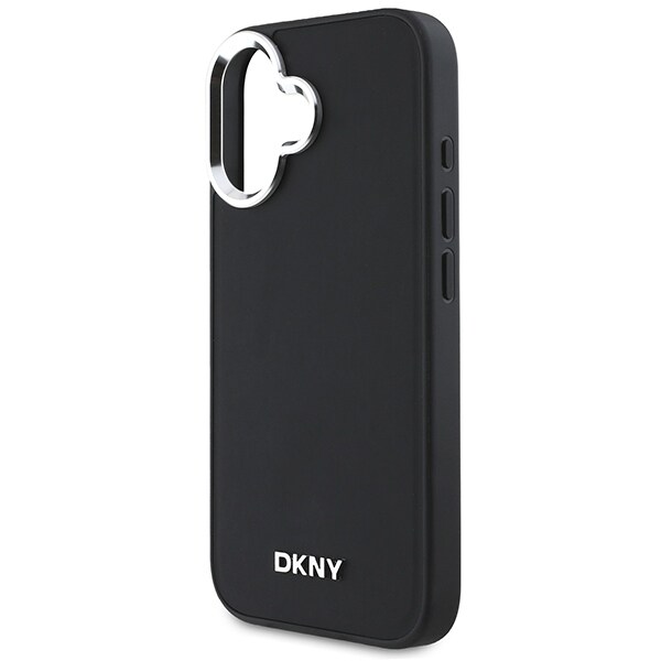 DKNY Plain Silver Logo MagSafe iPhone 16 Etui - Sort