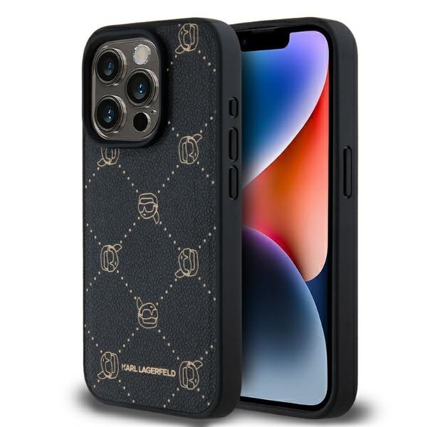Karl Lagerfeld Magsafe Karl Head iPhone 15 Pro taske - Sort