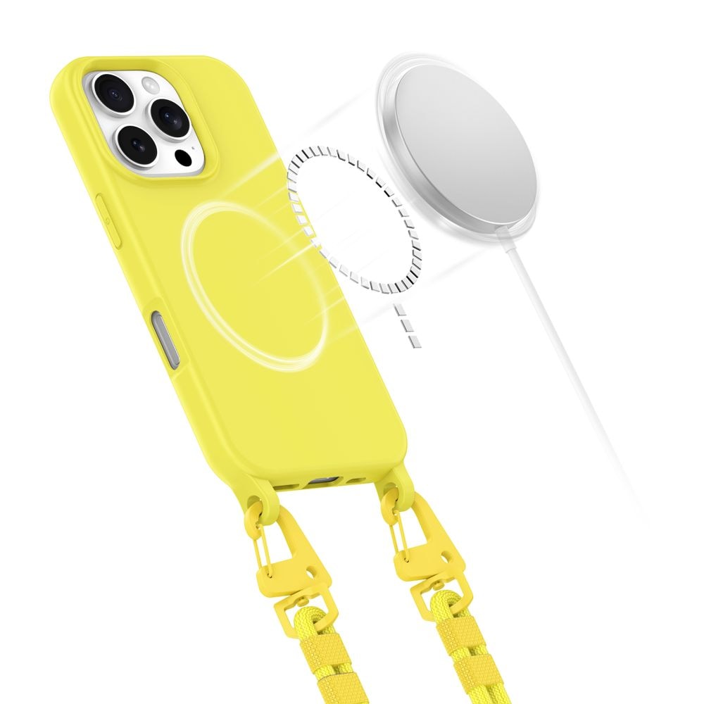Tech-Protect MagNecklace MagSafe-etui med snor til iPhone 16 Pro Max - Gul