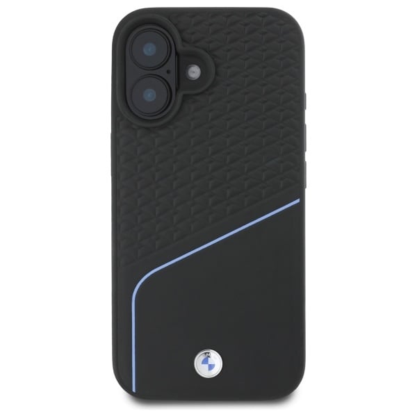 BMW Sign Leather Textured And Line MagSafe iPhone 16 Etui - Sort