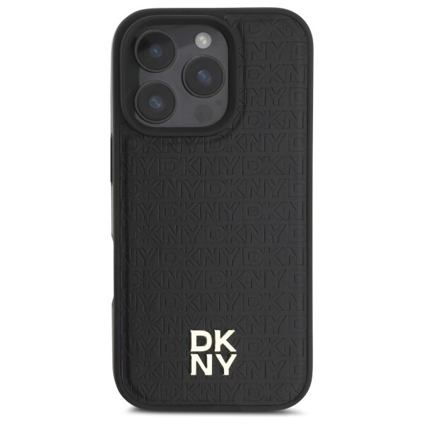 DKNY Repeat Pattern Stack Logo MagSafe iPhone 16 Pro Max-etui - Sort
