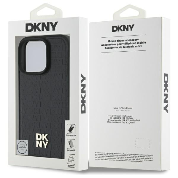 DKNY Repeat Pattern Stack Logo MagSafe iPhone 16 Pro Max-etui - Sort
