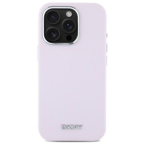 DKNY Liquid Silicone Small Metal Logo MagSafe iPhone 16 Pro Max-etui - Pink