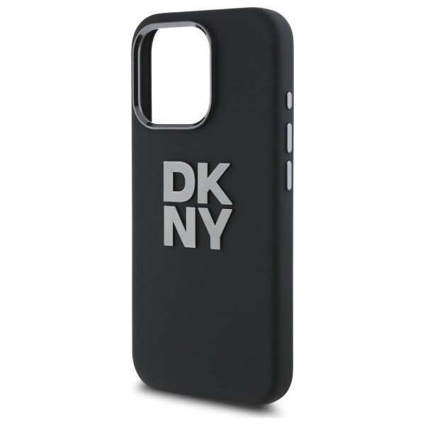 DKNY Liquid Silicone Metal Logo iPhone 16 Pro Max-etui - Sort