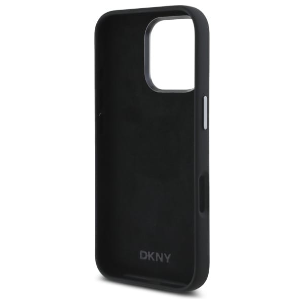 DKNY Liquid Silicone Metal Logo iPhone 16 Pro Max-etui - Sort