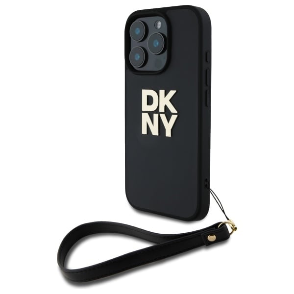 DKNY håndledsrem med lagerlogo iPhone 16 Pro-etui - sort