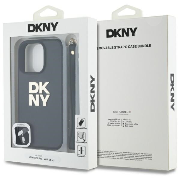 DKNY håndledsrem med lagerlogo iPhone 16 Pro-etui - sort
