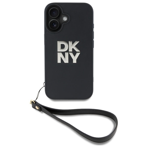 DKNY Håndledsrem Stock Logo iPhone 16 Etui - Sort