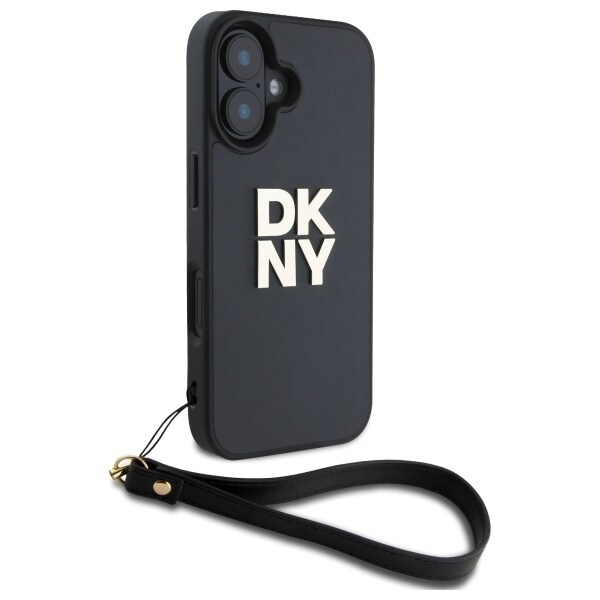 DKNY Håndledsrem Stock Logo iPhone 16 Etui - Sort