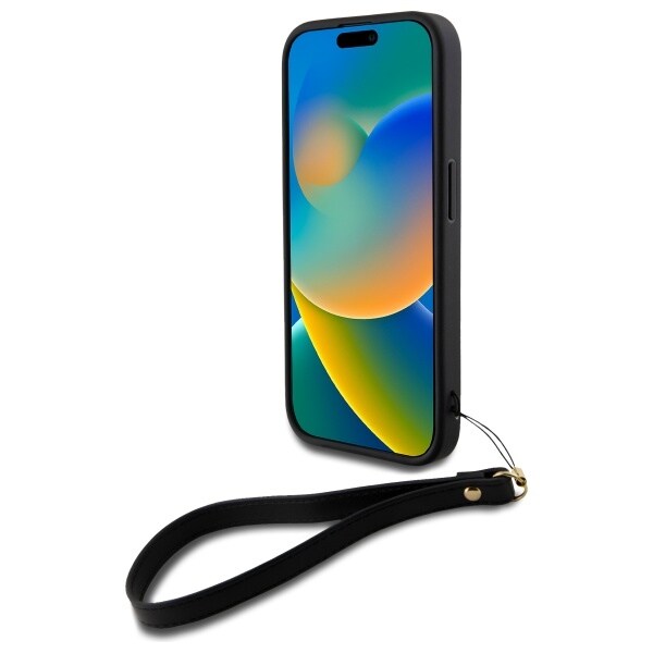 DKNY Håndledsrem Stock Logo iPhone 16 Etui - Sort