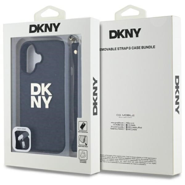 DKNY Håndledsrem Stock Logo iPhone 16 Etui - Sort