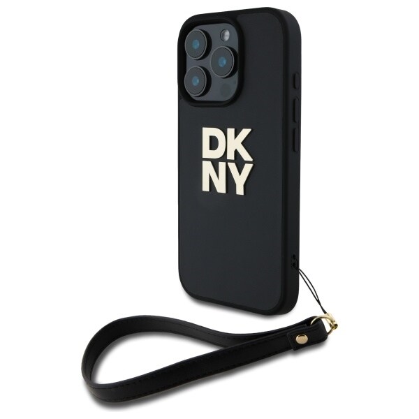 DKNY Håndledsrem Stock Logo iPhone 16 Pro Max Etui - Sort