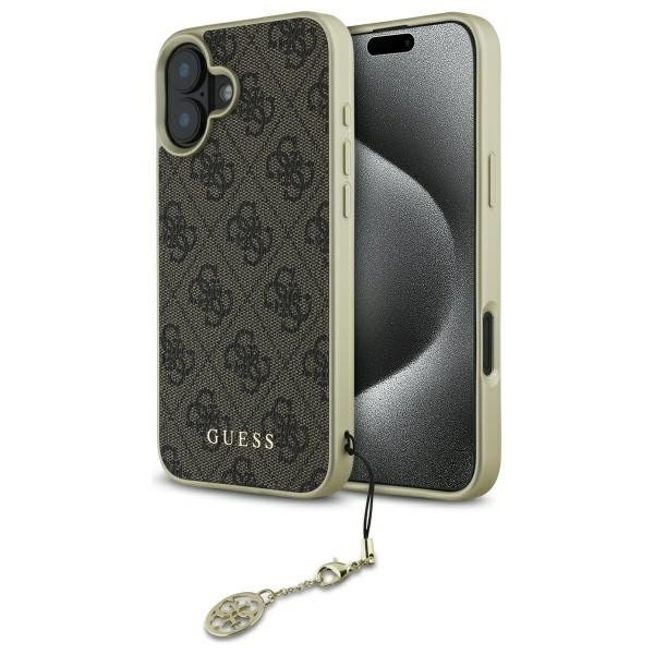 Guess 4G Charms Collection iPhone 16 Plus-etui - Brun