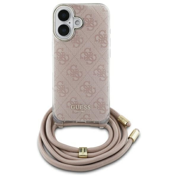 Guess Crossbody Cord 4G Print iPhone 16 Etui - Pink