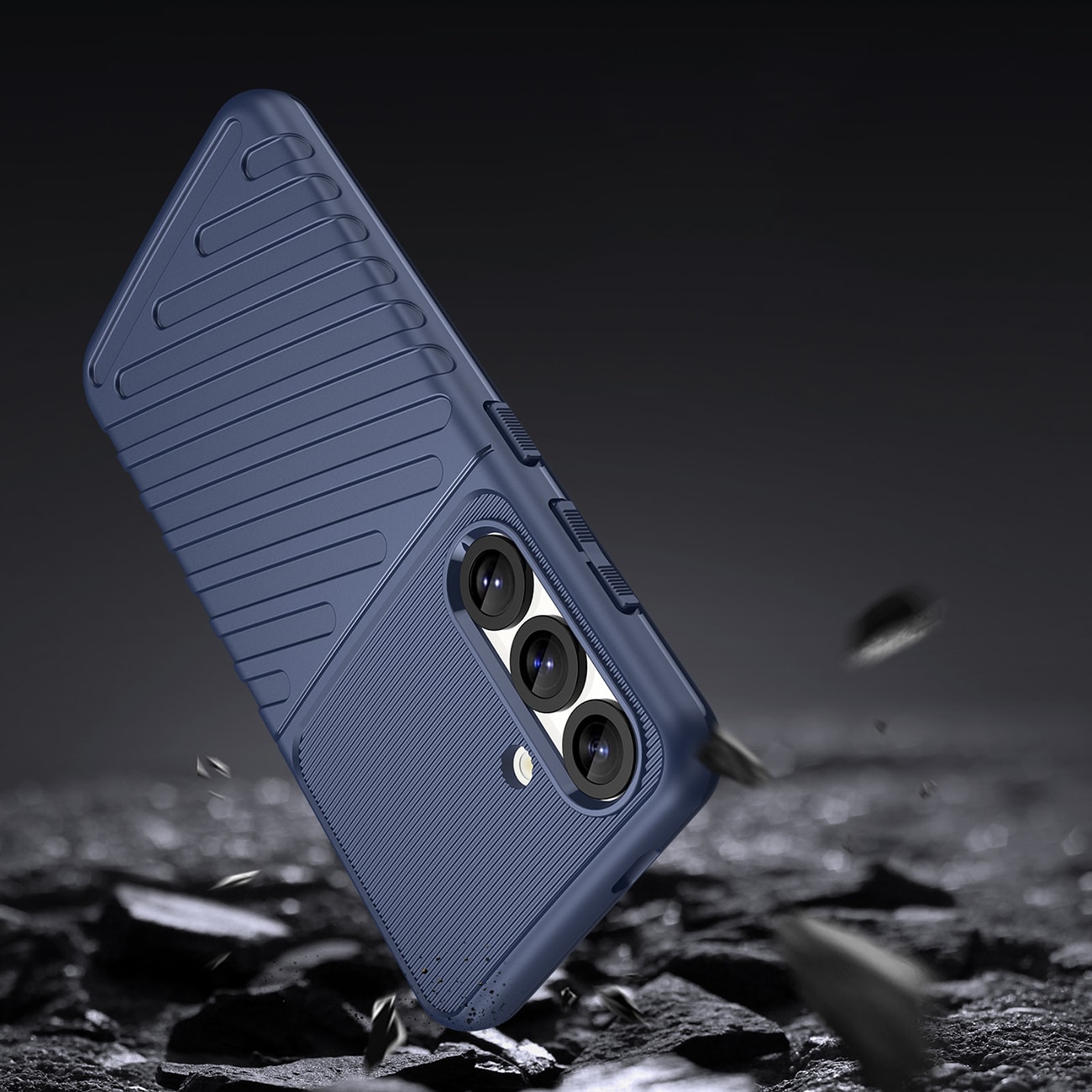 Thunder Case Samsung Galaxy S25 panseret silikoneetui - blå
