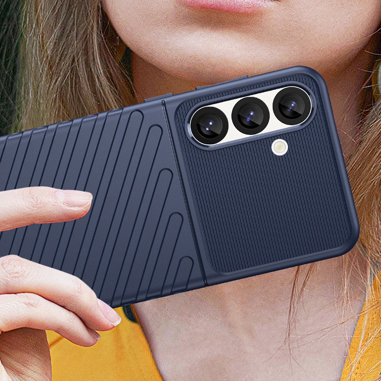 Thunder Case Samsung Galaxy S25 panseret silikoneetui - blå
