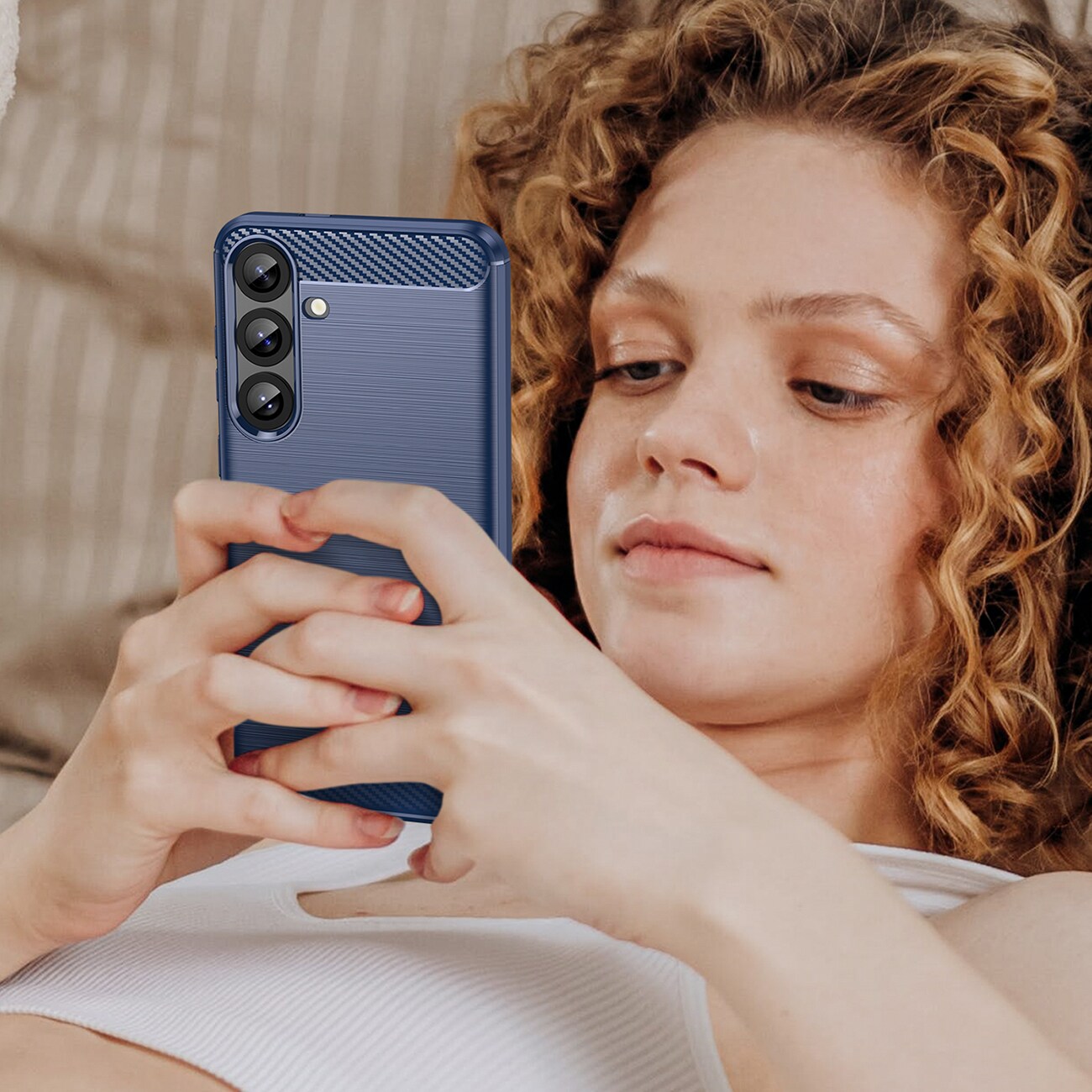 Carbon-etui til Samsung Galaxy S25+ - Blå